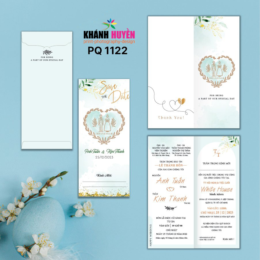 in thiệp cưới đẹp giá rẻ đồng xoài, bình phước khánh huyền