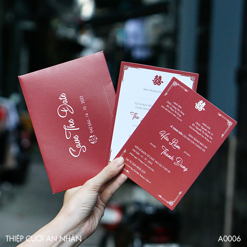 in thiệp cưới đẹp giá rẻ đồng xoài, bình phước khánh huyền