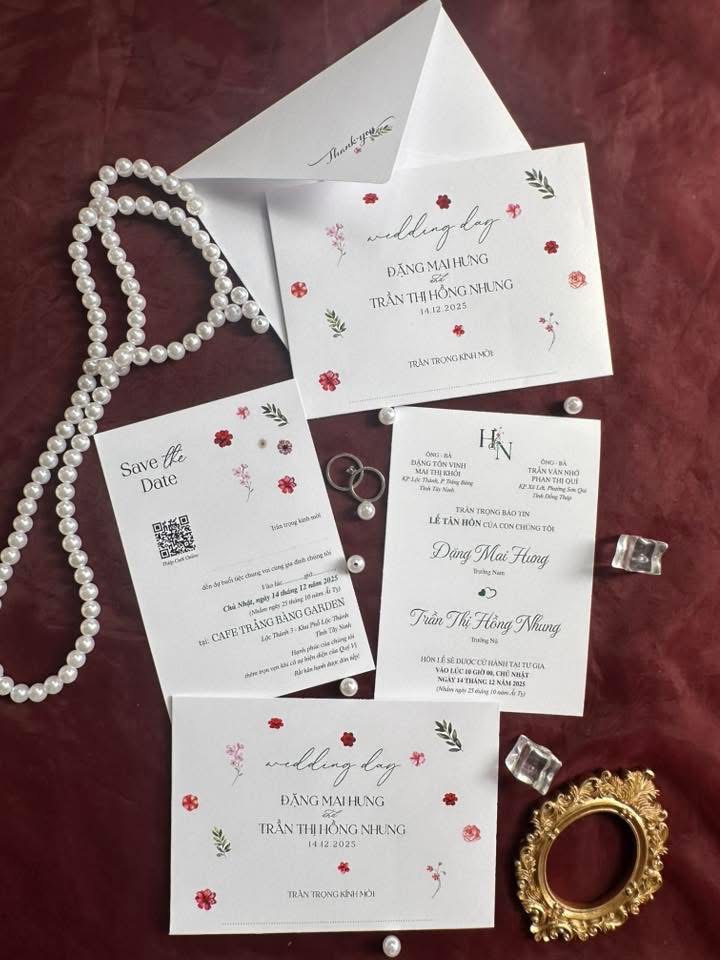 in thiệp cưới đẹp giá rẻ đồng xoài, bình phước khánh huyền