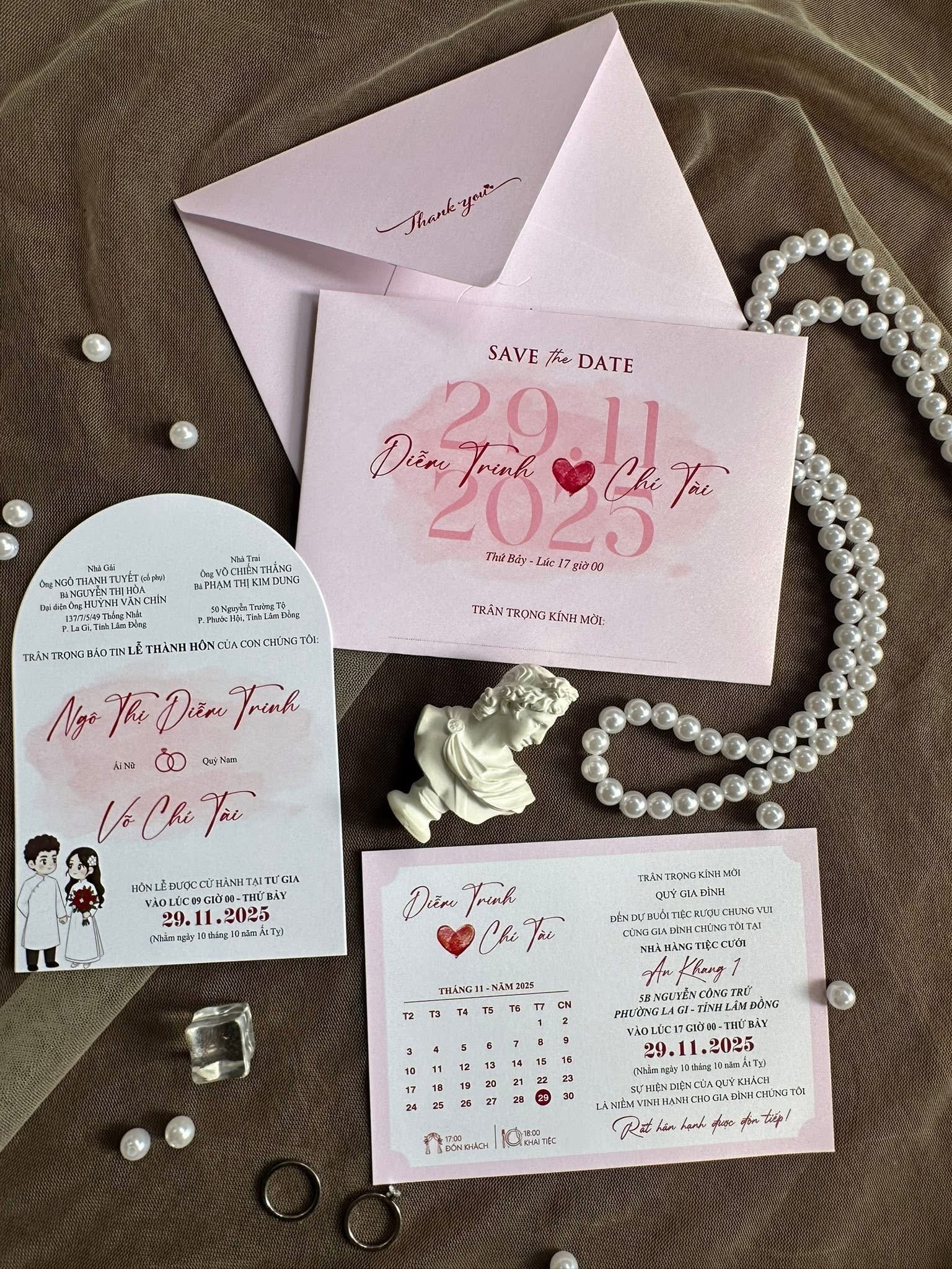 in thiệp cưới đẹp giá rẻ đồng xoài, bình phước khánh huyền