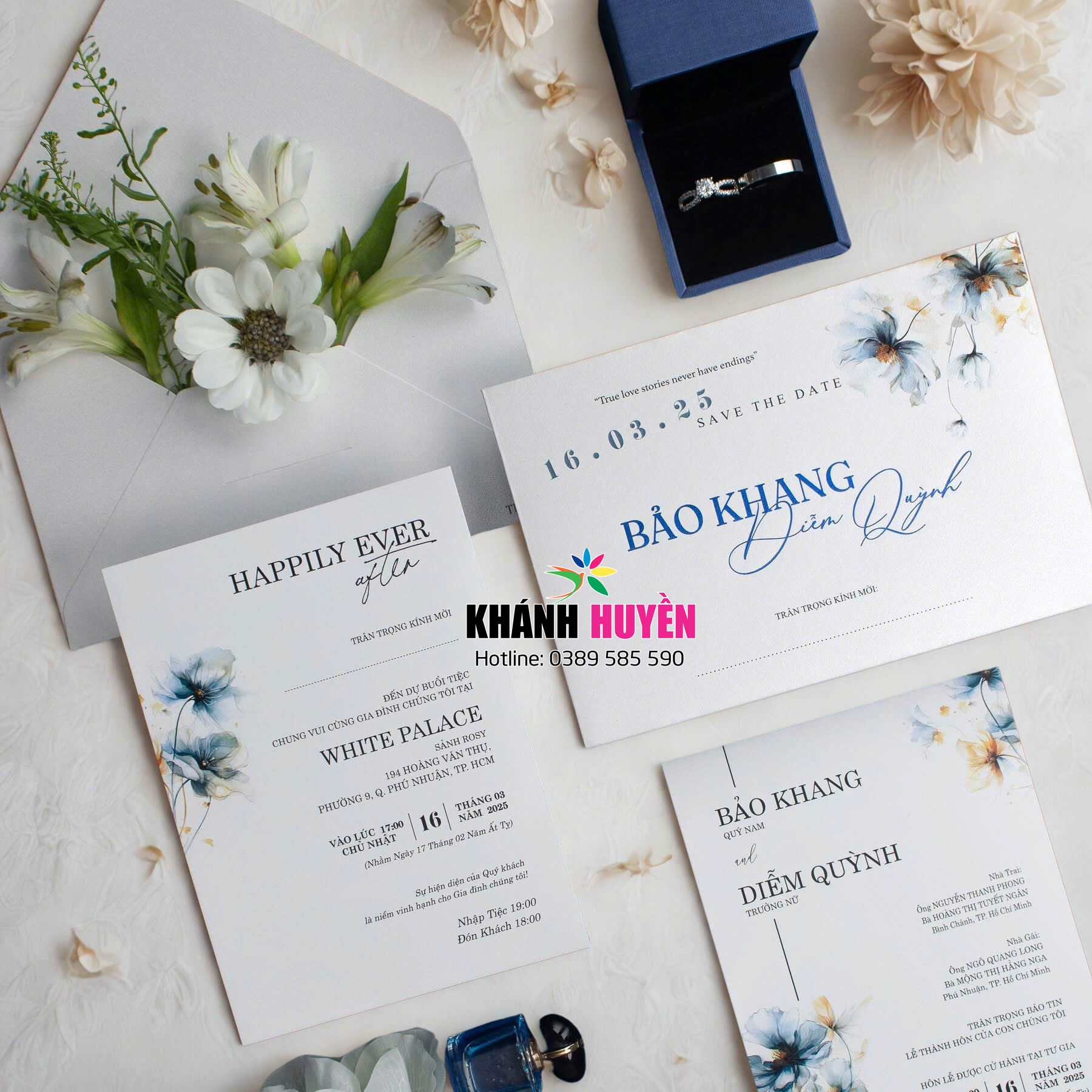 in thiệp cưới đẹp giá rẻ đồng xoài, bình phước khánh huyền