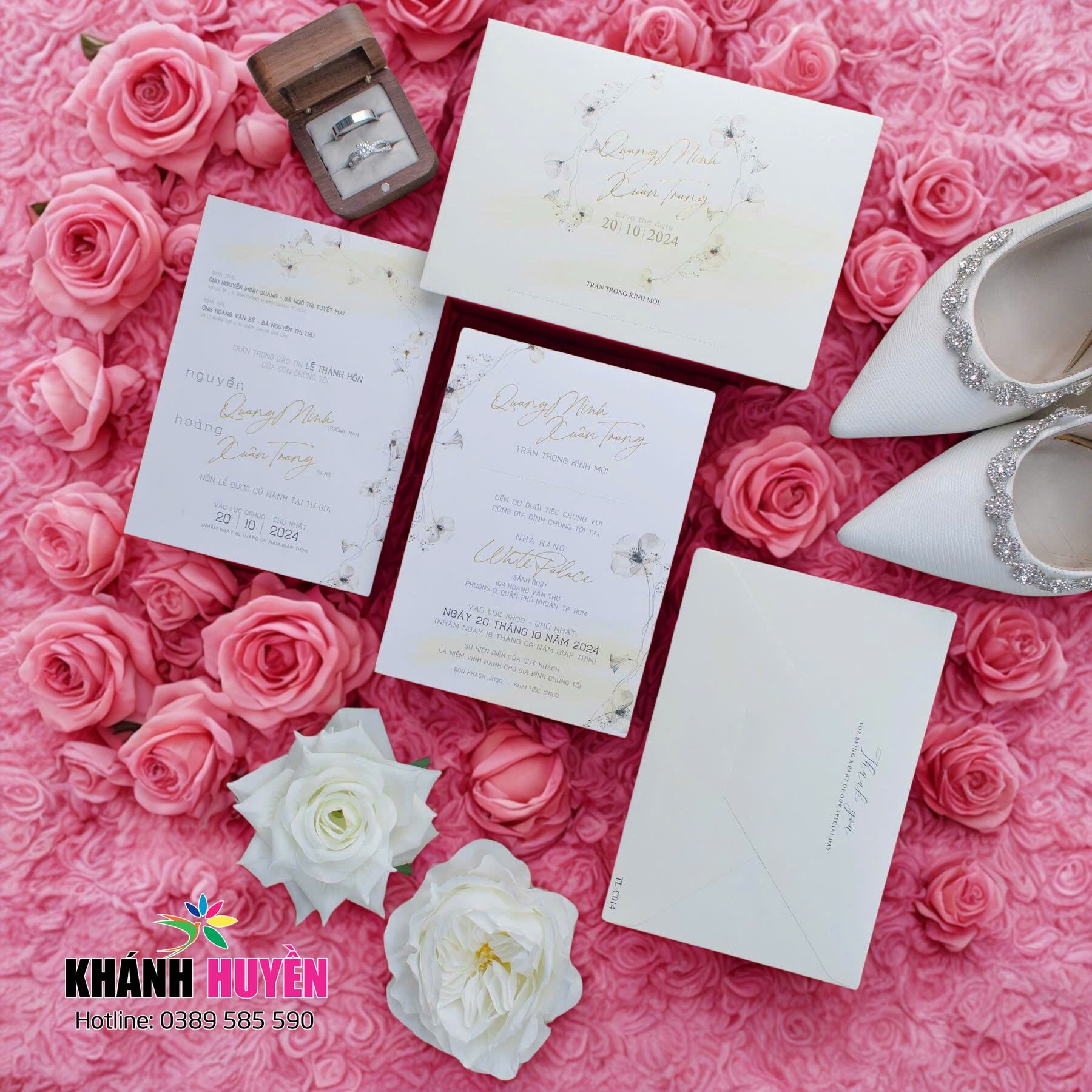 in thiệp cưới đẹp giá rẻ đồng xoài, bình phước khánh huyền